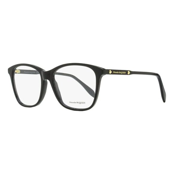 NEW ALEXANDER MCQUEEN EYEGLASSES AM0191O 001 WOMEN BLACK EYEWEAR - Picture 1 of 3